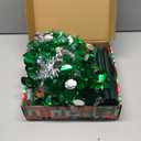 5 Ft Pop Up Tinsel Christmas Tree with Timer 60 Warm Multi Color Change Lights 15 Ball Ornaments 4 Modes 3D Star Battery Operated Artificial Xmas Tree Home Indoor Outdoor Decor (Green Silver)