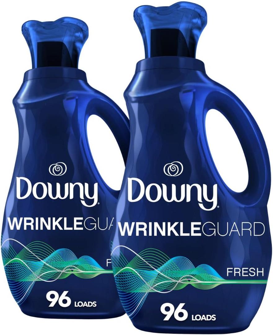Downy WrinkleGuard Liquid Fabric Softener and Conditioner, Fresh, 48 fl oz 48 Loads, Pack of 2 (48 Fl Oz (Pack of 2))