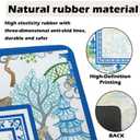 Blue Chinoiserie Mahjong Mats - Blue Preppy Mahjong Mat for Table, 31.5 x 31.5 inches