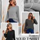 Ficerd 3 Pack Women's Long Sleeve Shirts, Cotton Crew Neck Tunic Tops Casual Loose Fit Pullover Sweatshirts Curved Hem Shirts (X-Large, Black, Dark Gray, Light Gray)