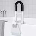FSA/HSA Eligible Bathtub Safety Rail: Shower Grab Bar Handle for Seniors, Elderly, and Disabled, Fits 3 to 7 Inch Tub Walls, Bathroom Safety Bars with Non-Slip Grip, Supports 300 lbs