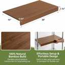 Wire Shelf Covers, Bamboo Wire Rack Covers，Walnut：4：30''w × 16''d