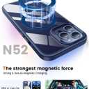 360 Rotatable Magnetic Stand for iPhone 14 pro Case Compatible with Mag-Safe 16FT Military Drop Protection, Anti-Scratch/Fingerprint Shockproof iPhone 14 pro Phone Case(Clear-Blue)