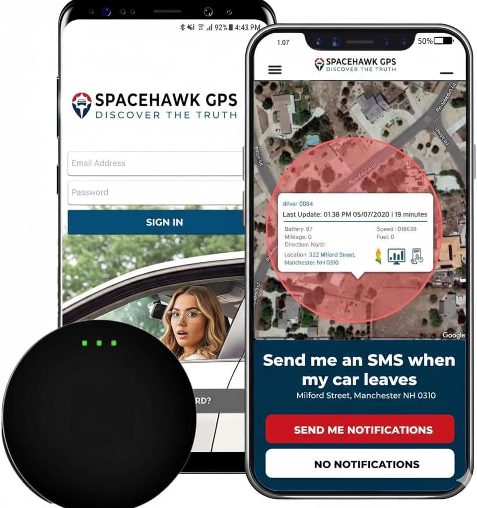 Tracker - Real-Time Mini GPS System. Hidden GPS Tracking Device for Cars, Trucks, Trailers, Assets & Fleet Vehicles. Waterproof Portable GPS Tracker with Magnet & Long Battery.
