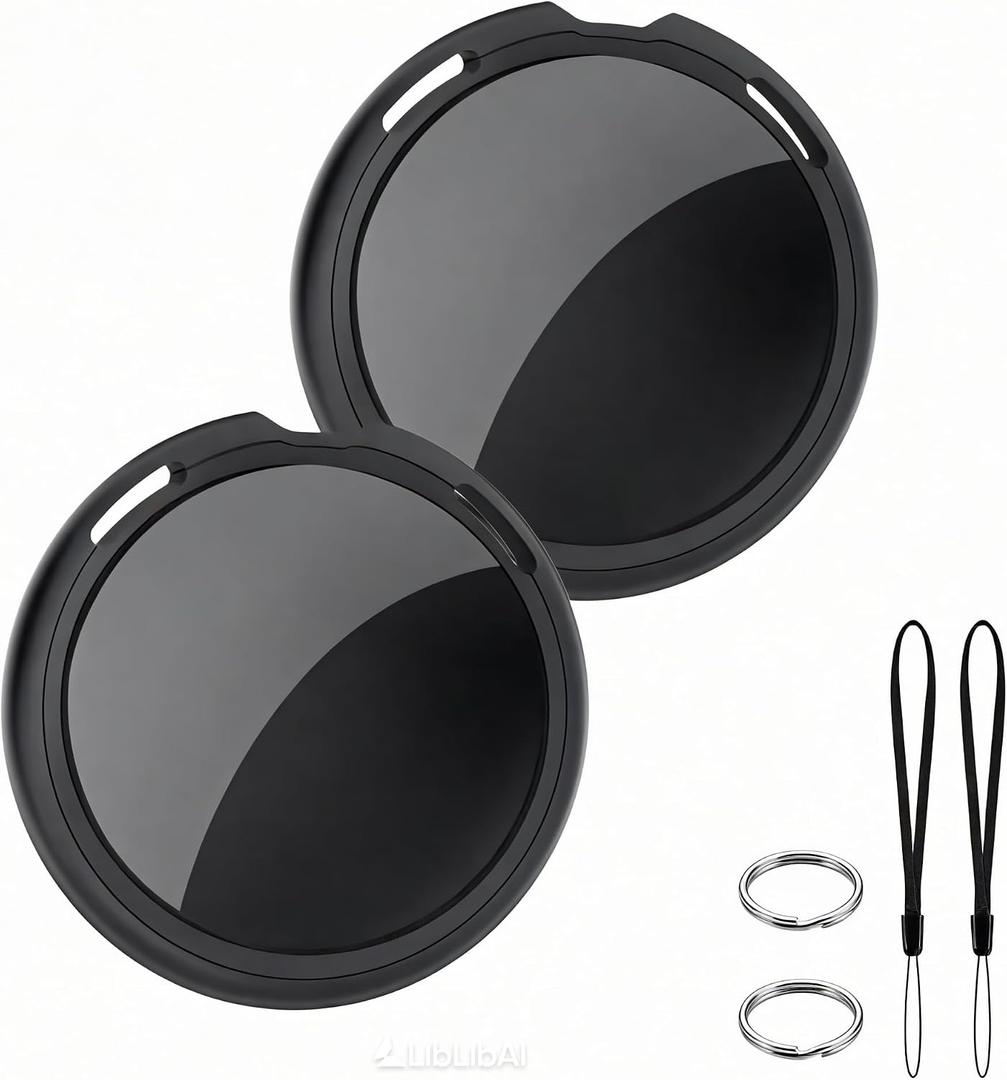 2 Pack Air Tracker Tag [Apple MFi Certified] Works with Apple Find My App (iOS Only) Bluetooth Key Finder Mini Locator Smart Tag 100dB Alarm 2-Year Battery No Sub Fee with Sound for Wallet Luggage Pet