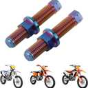 Funparts Titanium Alloy Chain Adjuster Bolt M10 Rear Axle Bolts Universal for KLX KX CRF CR YZ TTR DRZ WR RM RMZ Motorcycle Dirt Bike Chain Tensioner Bolt Quenching