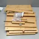 AmazerBath Bathroom Wall Cabinet, Bamboo Over The Toilet Storage Cabinet, Hanging Medicine Cabinets with Towel Bar, Wall Mounted Storage Shelf with Adjustable Shelves for Small Spaces (16.5" W x 26.6" H, Natural With Striped Door)