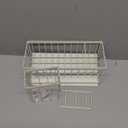 Cisily Off White Sponge Holder for Kitchen Sink, Sink Caddy Organizer with High Brush Holder, Kitchen Countertop Rustproof 304 Stainless Steel, Soap Dispenser Kitchen Organizers and Storage Essentials (9.25)