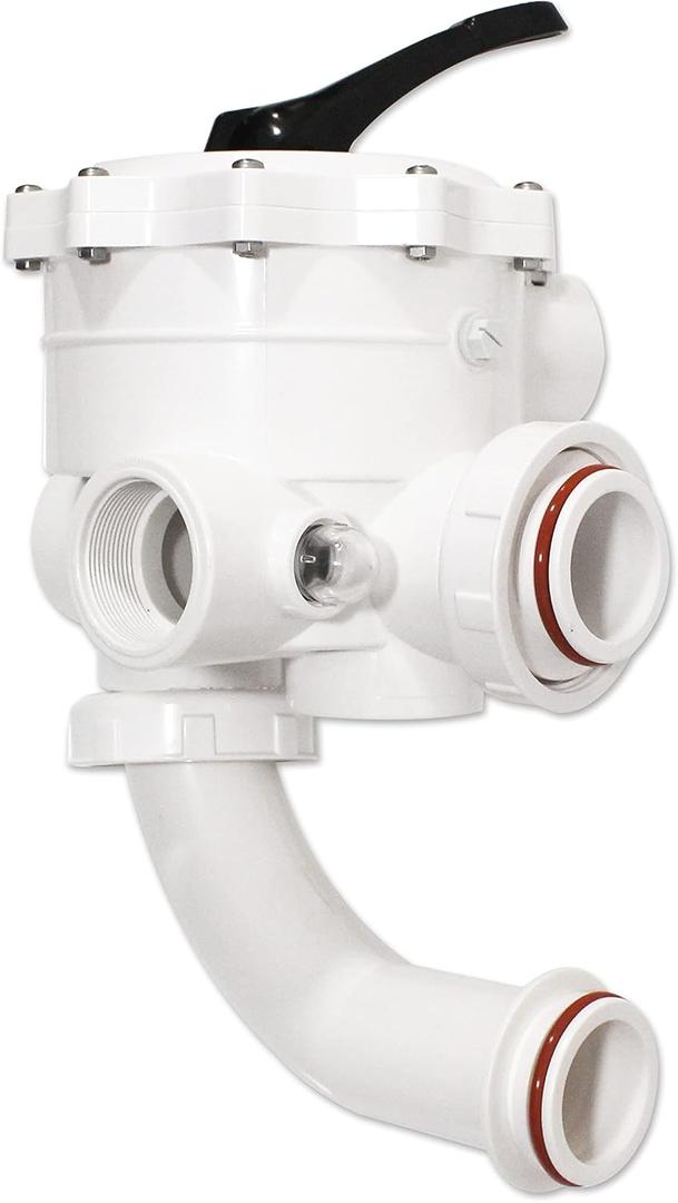 261055 Multiple Port Valve Compatible with Triton and Quad D.E. Filters, 2 Inch, 7 1/2 Inch Centerline,White