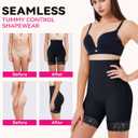 Nebility Plus Size Shapewear Tummy Control Underwear Butt Lifting Panties Hi-Waist Trainer Body Shaper Short Thigh Slimmer (M)