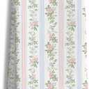 Grandmillennial Blue and Pink Floral Striped Kitchen Towels, Cottagecore French Country Hand Tea Towels for Bathroom, Farmhouse Pink Green Blue Botanical Dish Towel Dishcloth, 16x24 Inch