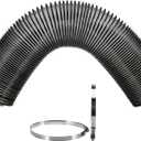 Pindex Adjustable Outer Diameter 152mm(6 inch) Vacuum Hose,Flexible Adjustable Stretchable Hose Length from 600mm(23 inch) to 2133mm(84 inch) for Car Lawn Mower 69860 41882, Black
