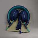 Kids Headphones - noot products K11 Foldable Stereo Tangle-Free 3.5mm Jack Wired Cord On-Ear Headset for Children/Teens/Boys/Girls/Smartphones/School/Kindle/Airplane Travel/Plane/Tablet (Navy/Teal)