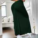 HELYO Women's Elegant Casual Work Business Summer High Waisted Dress Skirts Boho Flowy A Line Long Maxi Skirt S39 (Green, M)
