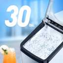Thereye Countertop Nugget Ice Maker, Pebble Machine, 30lbs Per Day, 2 Ways Refill, 3Qt Water Reservoir & Self-Cleaning, Stainless Steel Finish for Home Office Party