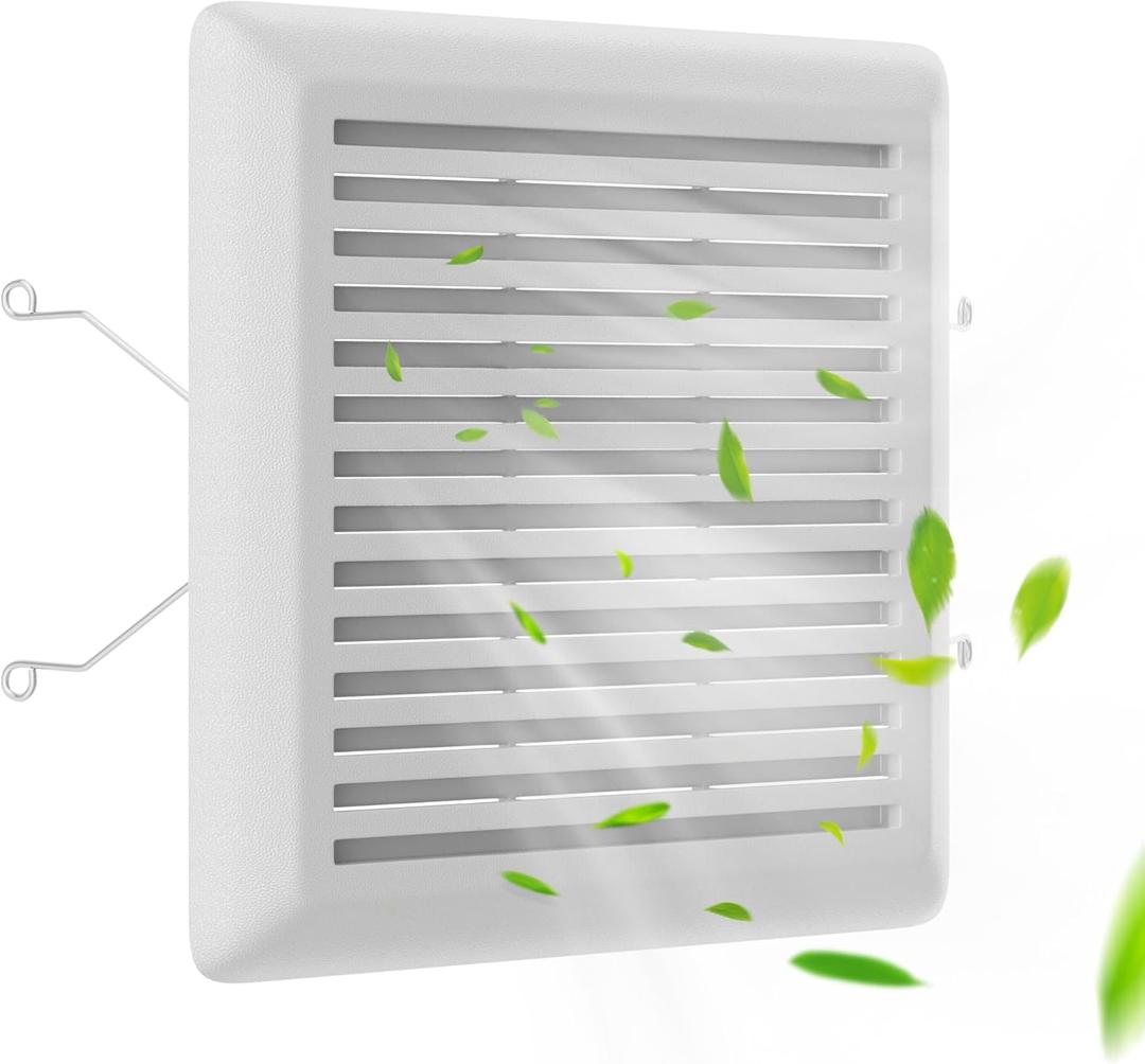 C350GN Bathroom Plastic Grille Cover with Springs for Broan-NuTone 695 and 696N Ventilation Fans, S97017068 Replacement for Broan-NuTone Wall-Mount Exhaust or Bathroom Vent Fan Grille, 1 Pack