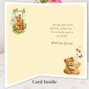 2 x IDU Mothers Day Card for Mom,Happy Mothers Day Cards Gifts from Daughter Son,Cute Mothers Day Gifts Card for Mom with Teddy Bear Design