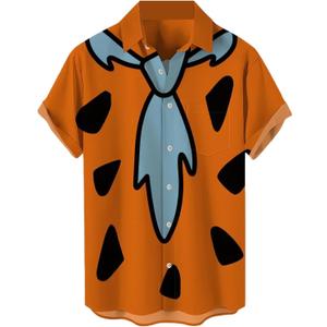 Hawaiian Bowling Shirts for Men Short Sleeve Printed Regular Fit Summer Beach Casual Button Down Aloha Shirts (3X-Large, Bowling Art Movie Orange)