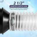 2 Sets Dust Collection Hose 2 1/2" x 20' Heavy Puncture Resistant PVC Dust Collection Hose with 8 Carbon Steel Wire Coil for Woodworking, Workshops, Collectors