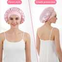 3Pcs Hair Bonnet, Satin Bonnet for Sleeping Pack with Elastic Band for Curly Hair, Night Protection