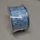 HUIHUANG Snowflake Glitter Wired Ribbon, Blue and White Snowflake Ribbon for Christmas Tree, 2-1/2" x 25 Yards for Tree, Bows Making, Wreaths, Gift Wrapping, Home Decor, Crafts