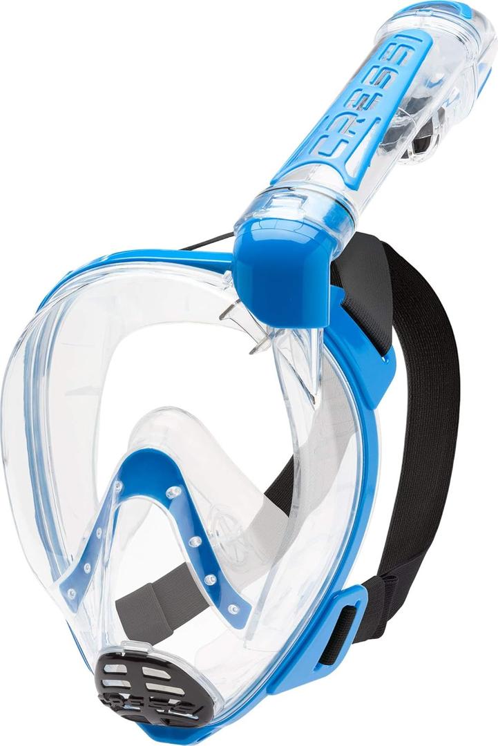 Cressi Adult Snorkeling Full Face Mask - Wide Clear View, Anti-Fog System - Easy Breathing: Safety First - New 2019 - Duke Dry: Designed in Italy: Quality Since 1946 (Medium/Large)