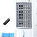 FANCOLE Windowless Portable Air Conditioners with 6 Ice Packs, 12H Smart Timer for Auto-off, 26Ft Remote, Top Fill Dual Tank, 3 Speeds Evaporative Air Cooler, 70Auto Swing Swamp Cooler Air Conditioner