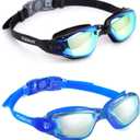 3 x Adult Swim Goggles 2 Pack Anti Fog Swimming Goggles, No Leaking UV Protection Pool Goggles for Men Women Youth