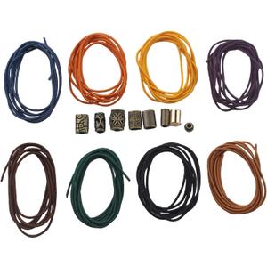 8 pcs Elastic Bands for TN Traveler Notebook, 8.8 Yard Elastic Rubber Cords with 8 Decorative Toggles DIY Repair Kit for Refillable Leather Traveler's Journal