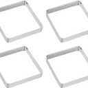 HARFINGTON 4pcs Perforated Cake Rings 3.94" Stainless Steel Square Tartlet Ring Nonstick Polishing Cake Mousse Ring Thickening Dessert Ring Tools for Baking Cake French Dessert Fruit