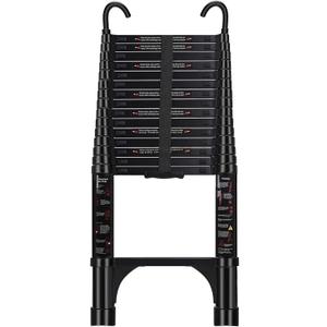 ARCHOM Telescoping Ladder 20 FT - Aluminum Telescopic Ladder with Hooks - Folding Extension Ladders for Home Work Loft Roof Attic RV Ladder with EN131 Certification - 330lbs Max Capacity (Black)