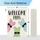 DLZDN Easter Bunny Garden Flag Welcome Peeps Garden Flag 1218 Inch Double Sided Vertical Burlap Farmhouse Yard Flag Holiday Outdoor Decor