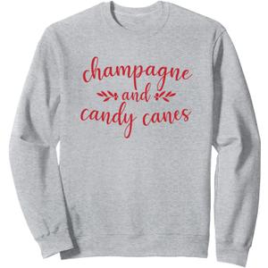 Champagne And Candy Canes Cute Christmas Holiday Funny Gift Sweatshirt