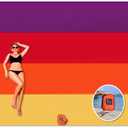 BINDLE Eco-Beach Blanket 10'x9' Extra Large, Recycled Lightweight Material, Sand Free Water Resistant Sandproof, Oversized Portable Picnic Mat for Outdoors Camping Travel, Sunset Vibes