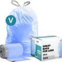 Plasticplace Custom Fit Trash Bags, Compatible with simplehuman Code V (100 Count) Tinted Blue Drawstring Garbage Liners 4.2-4.8 Gallon, 14.5" x 28" (100 Count (Pack of 1))