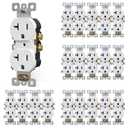 AIDA 20 Amps Outlets Duplex Electrical Receptacle Outlets, Electrical Outlet, 20Amp 125V Heavy-Duty Wall Outlet, Residential, 3-Wire, Self-Grounding, UL Listed, Side Wire (20 Pack, White)