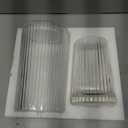 Ribbed Flower Vases Set of 2, Clear Vases for Flowers, Flower Vase for Bouquet, Modern Ribbed Glass Vase for Living Room, Bedroom, Dining Table, Office, Wedding, Centerpieces