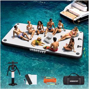 Inflatable Floating Dock Platform with Soft Ladder
