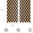 2 x Brown Black Checkered Abstract Retro Living Room Bedroom Window Curtains, 42"W x 63"L