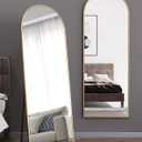 ITSRG Floor Mirror, Full Length Mirror with Stand, Arched Wall Mirror, Gold Floor Mirror Freestanding, Wall Mounted Mirror for Bedroom Living Room, Gold