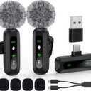 USB C Lavalier Microphone Wireless Mini Mic for Type-C Android Phone/Tablet/PC Video Recording Clip-on Mics with Rotatable Clip&Denoise Recording, Ideal for Vlog Tiktok Youtube Podcast Content Creator