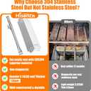 Hisencn 304 Stainless Steel Grill Replacement Parts for Nexgrill 720-0830H, 720-0888, 720-0888N, Grill Burner, Heat Plates, Grill Igniter Kit Replacement for Home Depot Nexgrill 4 Burner Parts