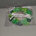 2 x St. Patrick's Day Wooden Shamrock Door Wreath 11"x10" - Handcrafted St. Patrick's Day Decoration, Irish Green Clover Ornament for Indoor Outdoor Home Party Welcome Sign