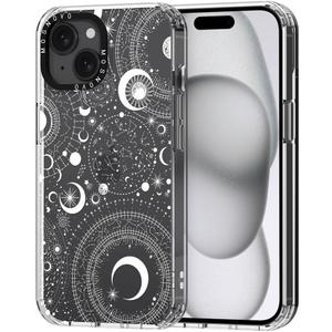 MOSNOVO Case for iPhone 15, [Buffertech 6.6ft Military-Grade Drop Protection] [Anti Peel Off Tech] Clear TPU Bumper Phone Case Cover Design - Constellation