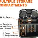 Universal Center Console Organizer for Truck Bench Seat & SUV, Truck Floor Console with Expandable Cup Holders, Fits Silverado Minivan, Stable Transmission Hump Storage Box for Car Backseat (Black)