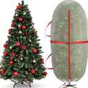 Upright Christmas Tree Bag for 6-6.5 Foot Tree, Heavy Duty Storage Bag for Artificial Xmas Tree, PE Material Waterproof Tear-Resistant Tree Cover with Reinforced Handles, Stand Up Storage Solution