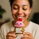 Friendship Gifts for Women - Handmade Positive Crochet Cupcake with 30 Cute Affirmation Cards for Emotional Support | Birthday Gift for Women, Best Friend, Bestie, Coworker | Mothers Day Present Idea