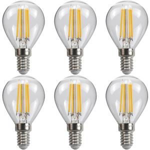 6- Pack G45 4W Mini Globe LED Bulbs, E14 LED Light Bulb 40W Equivalent, Warm White 2700K for Table Lamp, Wall Lamp, Desk Lamp, 600lm, AC110V, E14 Base, Non-dimmable