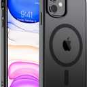 SUPFINE Magnetic for iPhone 11 Phone Case(Compatible with MagSafe)(Military Grade Drop Protection) Translucent Matte Shockproof Phone Cover,Black