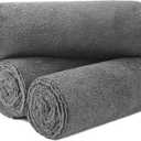 New Microfiber Hair Drying Salon Towels, Quick Dry, Lint Free, 4 Pack (Gray, 16'' x 29'') (Medium)